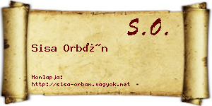Sisa Orbán névjegykártya